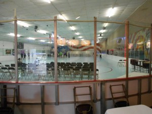 Skating-rink rental bleachers