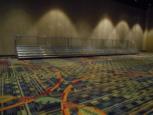 Indoor convention center bleacher rental