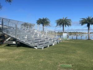 10 row 32 towable bleachers outdoors